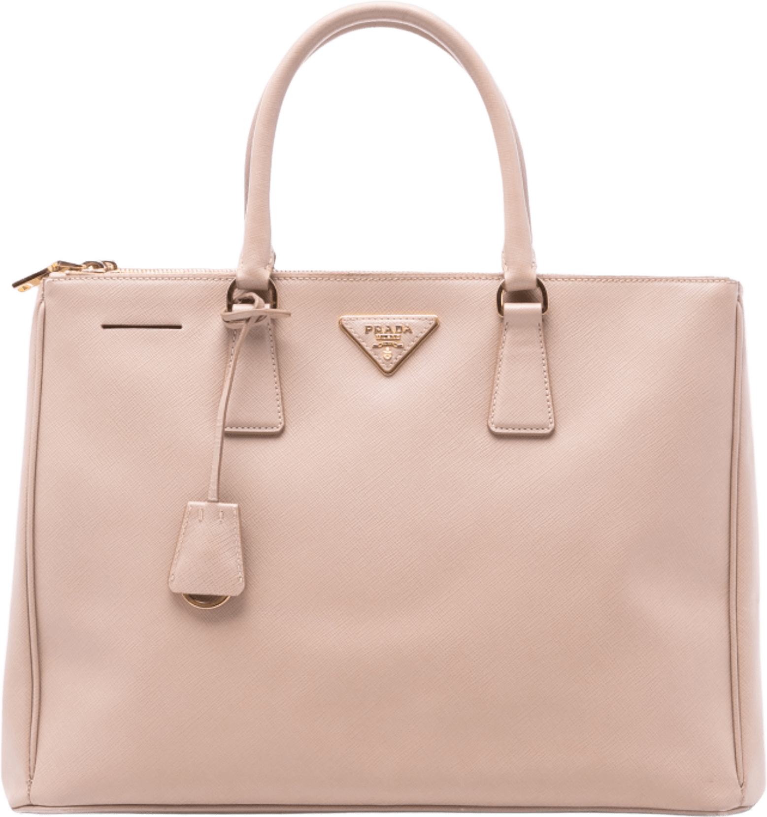 Prada Large Saffiano Lux Galleria Double Zip Tote, från Luxclusif, i färgen light pink.