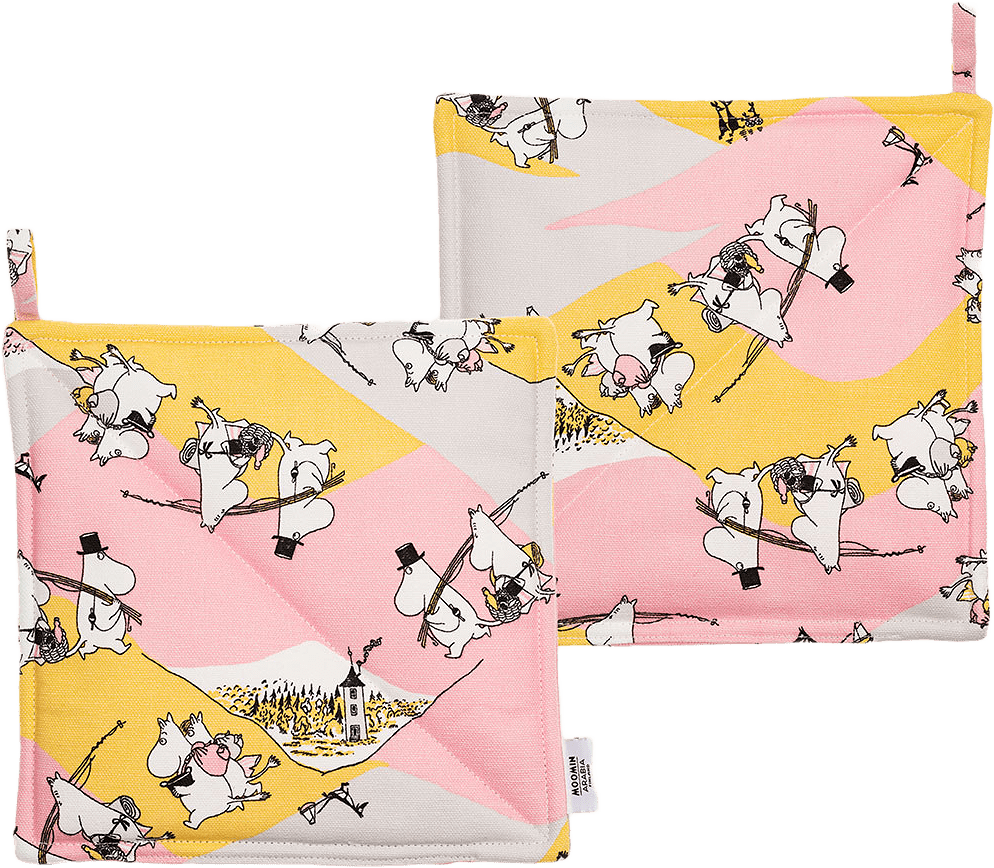 Mumin grytlappar 22x22cm 2-Pack, från Arabia, i färgen Flerfärgad.