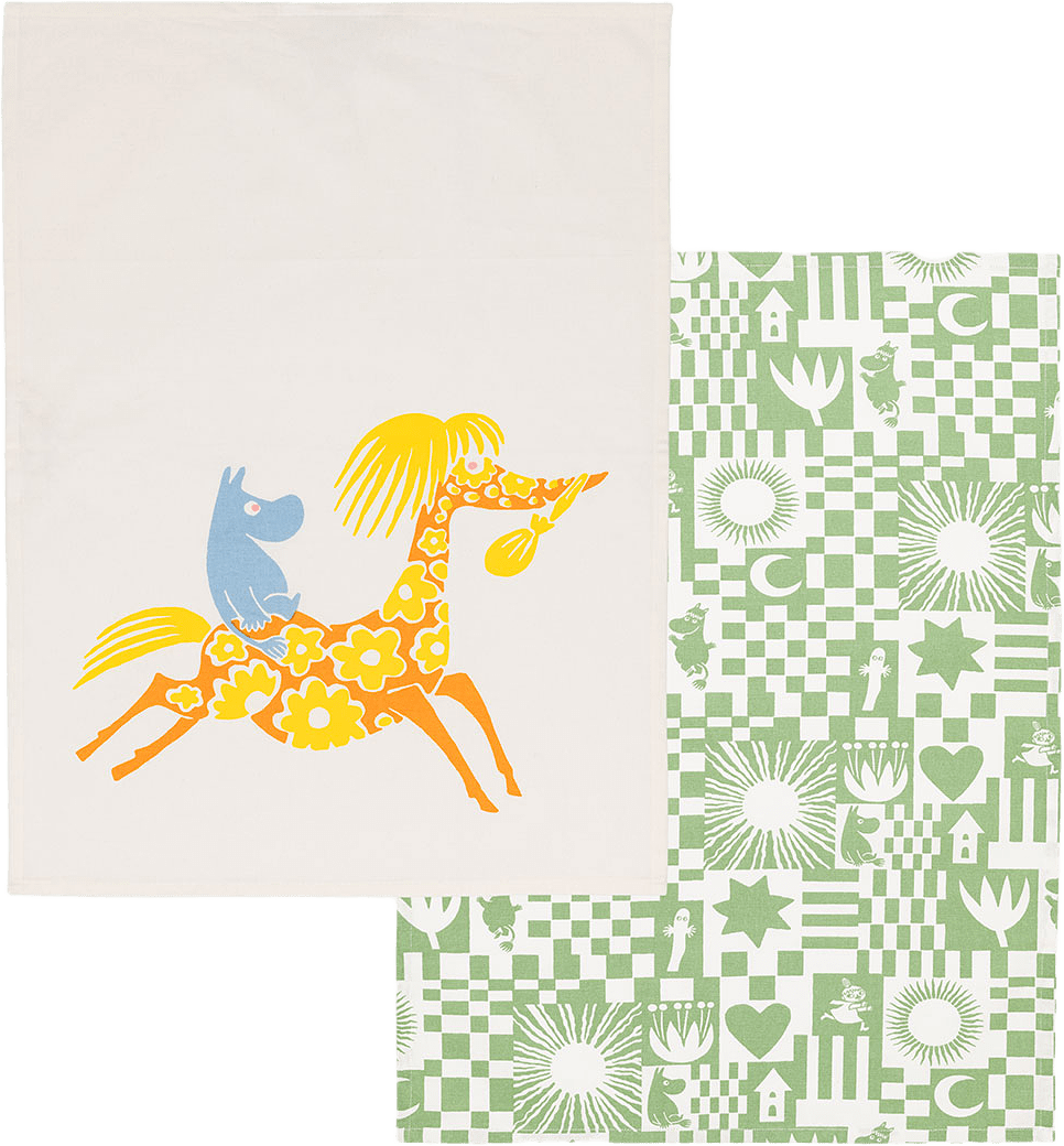 Mumin kökshandduk set 50x70 cm, från Arabia, i färgen Flerfärgad.