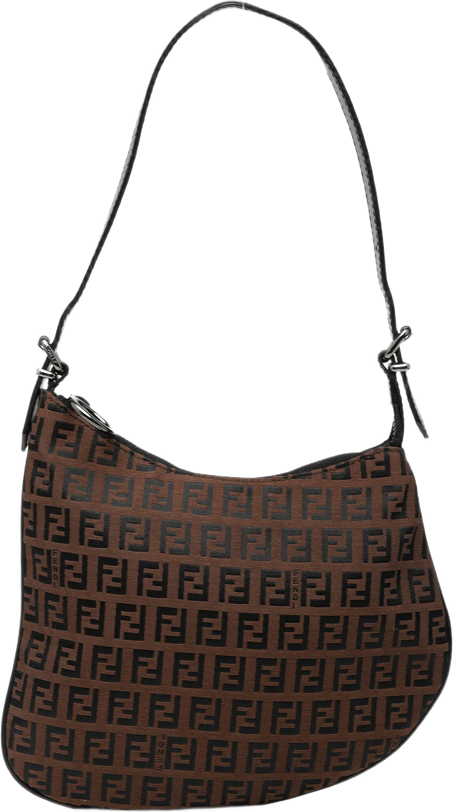 Fendi Zucchino Canvas Oyster Shoulder Bag, från Luxclusif, i färgen dark brown.