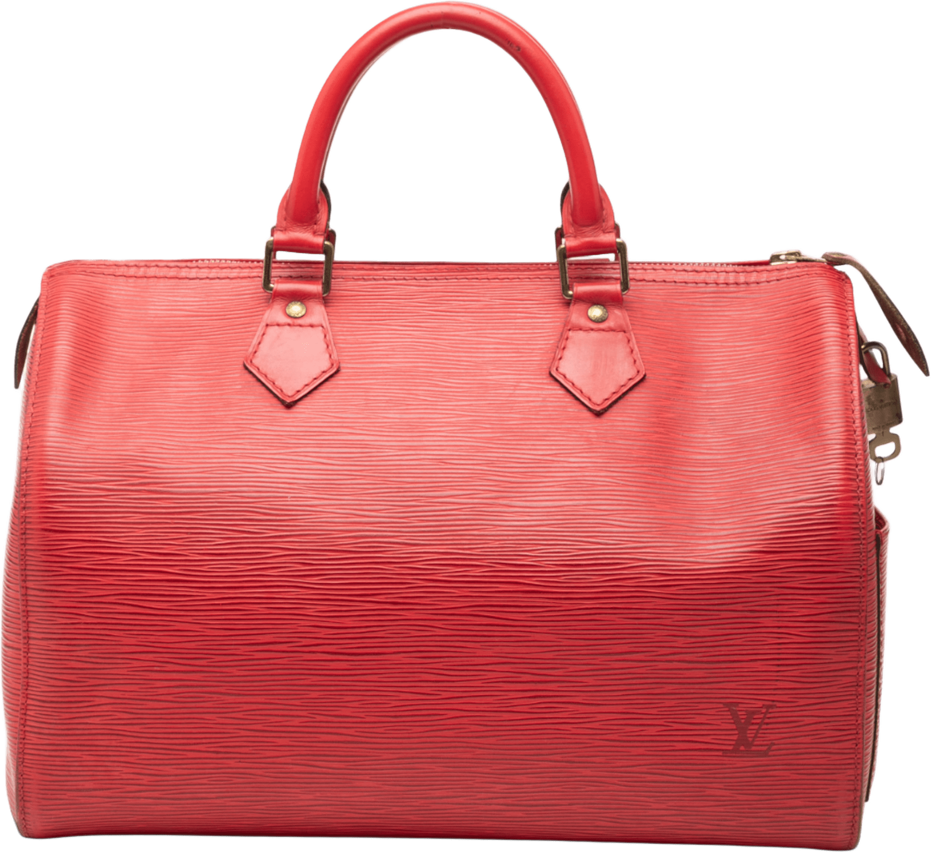Louis Vuitton Epi Speedy 30, från Luxclusif, i färgen red.