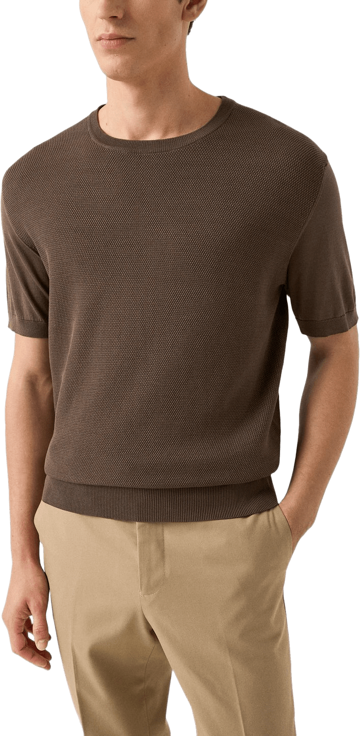 T-shirt Med Strukturerad Crew Neck