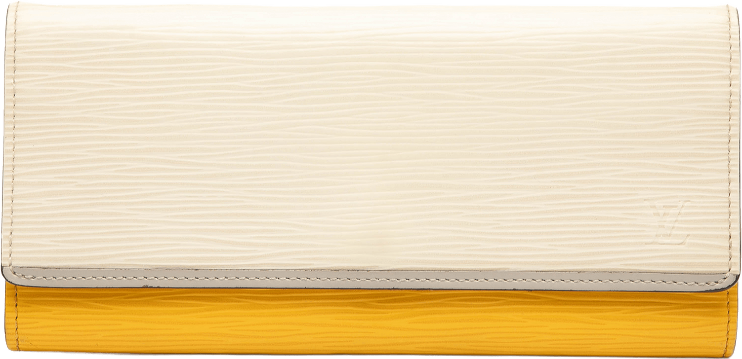 Louis Vuitton Tricolor Epi Flore Long Wallet, från Luxclusif, i färgen off white.