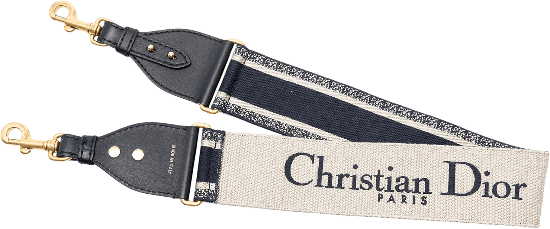 Dior Embroidered Canvas Logo Shoulder Strap, från Luxclusif, i färgen navy.