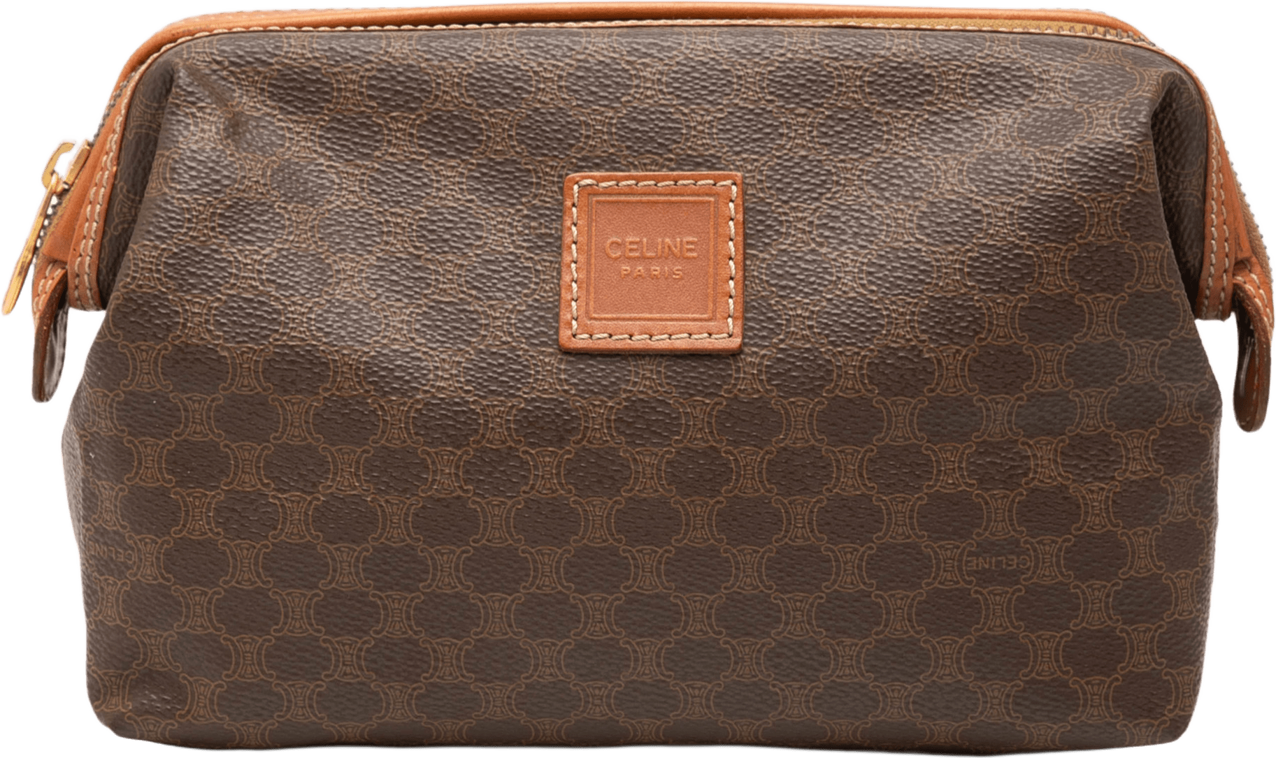 Celine Macadam Coated Canvas Clutch, från Luxclusif, i färgen brown.