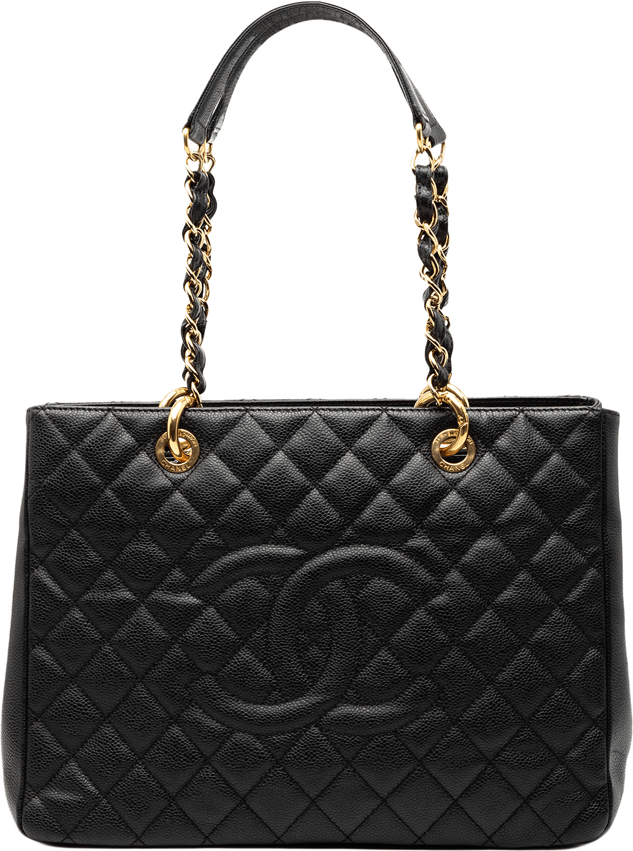 Chanel Caviar Grand Shopping Tote, från Luxclusif, i färgen black.