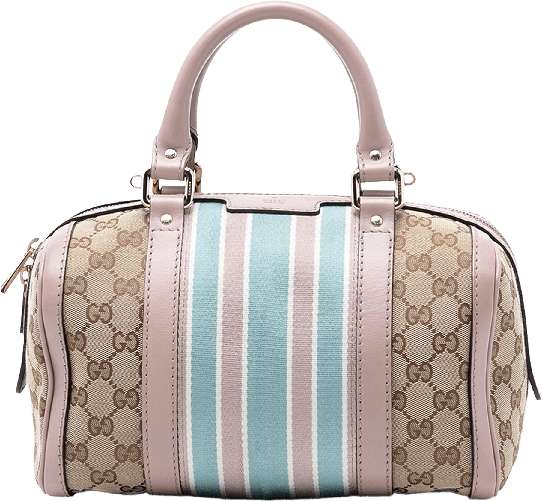 Gucci Small Gg Canvas Web Joy Boston Bag, från Luxclusif, i färgen beige.