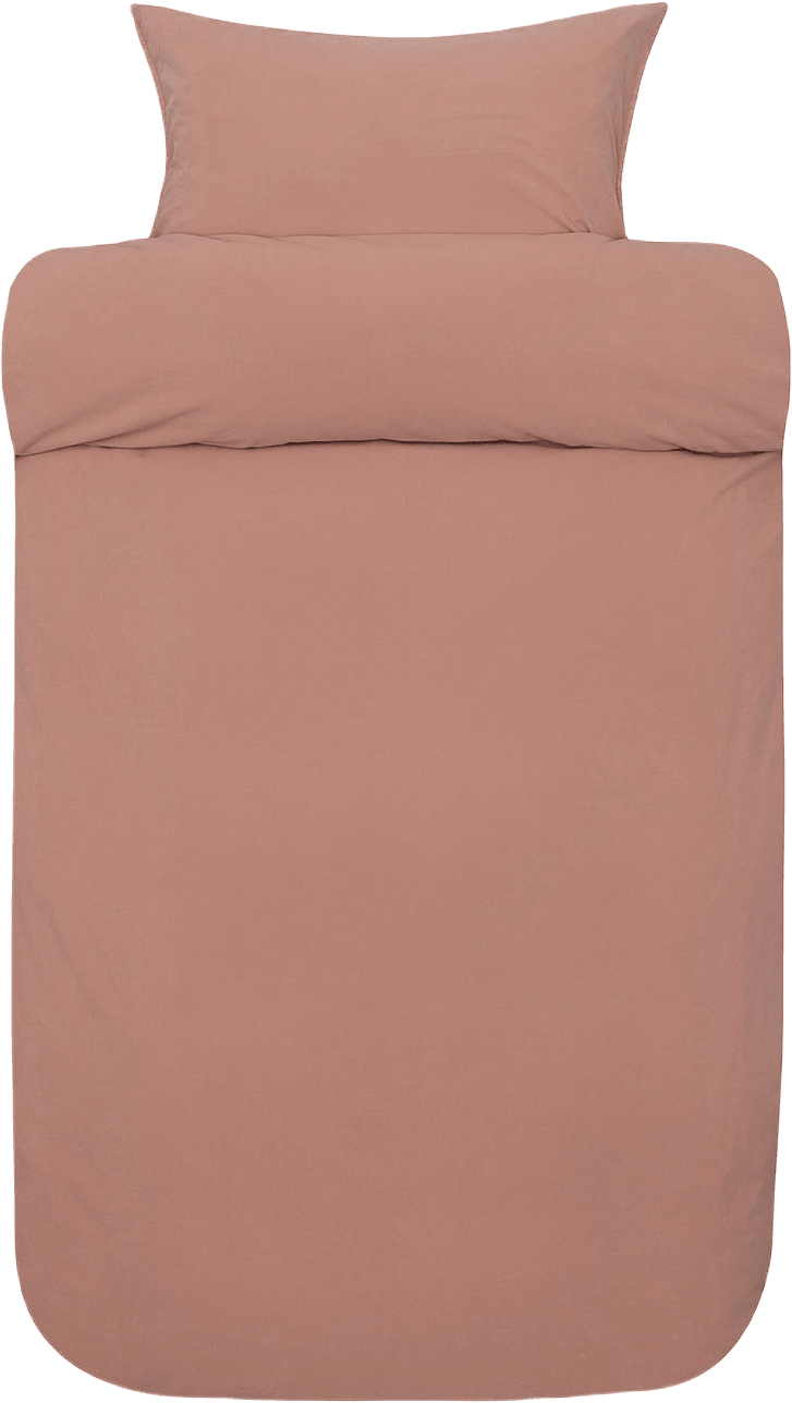 Fröya Ekologisk Stentvättat Bomulls Bäddset 150x210 cm, från Høie of Scandinavia, i färgen Warm Pink.