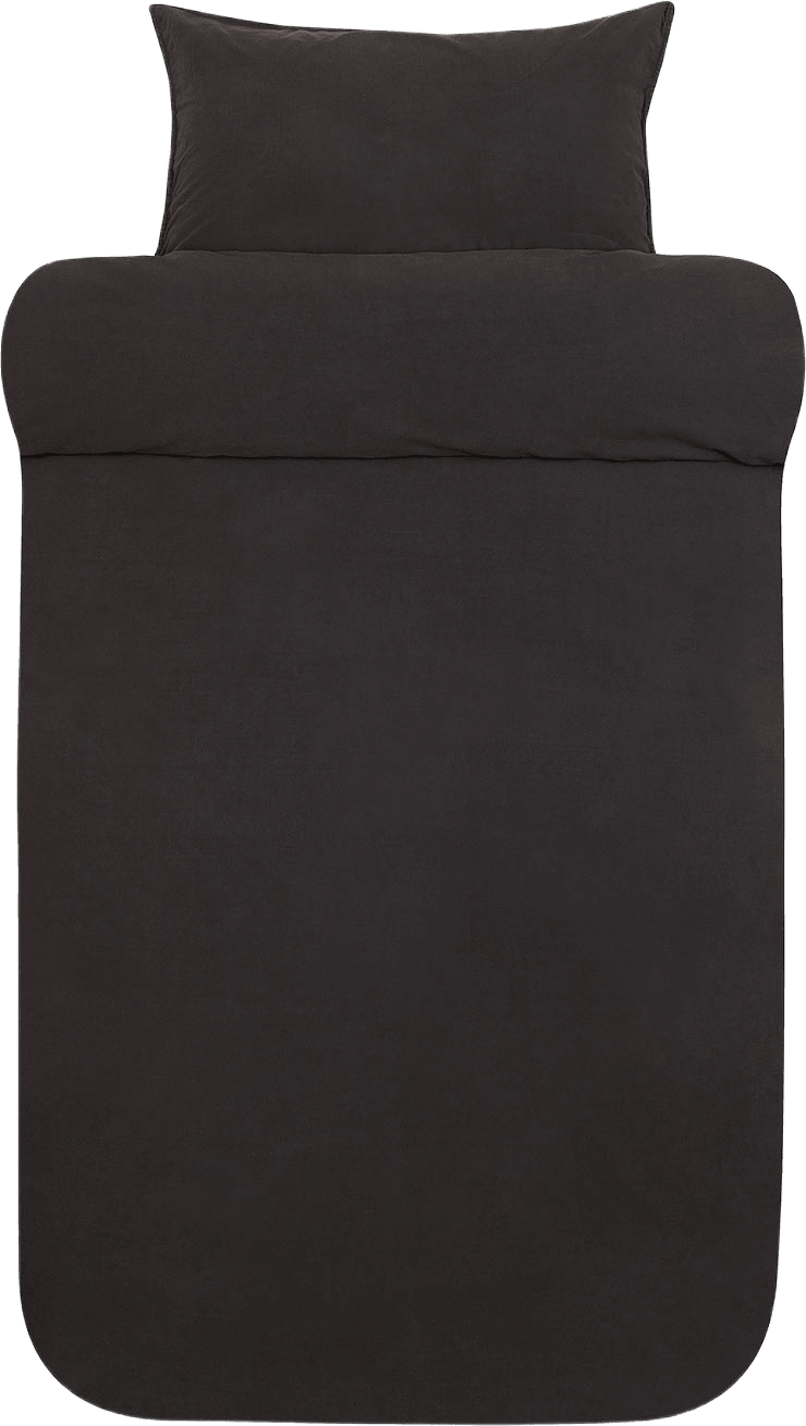 Fröya Ekologisk Stentvättat Bomulls Bäddset 150x210 cm, från Høie of Scandinavia, i färgen Muted Black.
