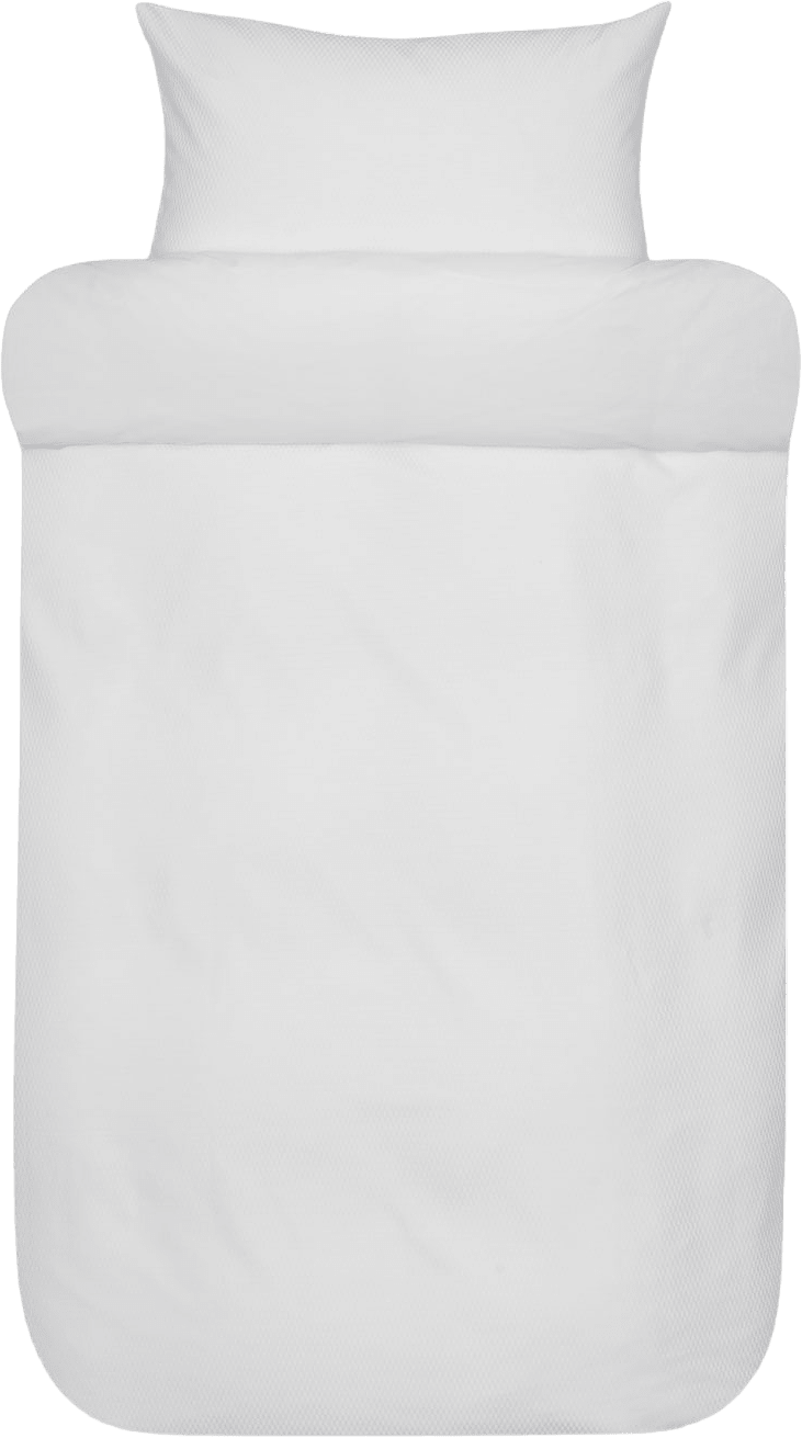 Nobel egyptisk satin bäddset 220x220 cm, från Høie of Scandinavia, i färgen Vit.