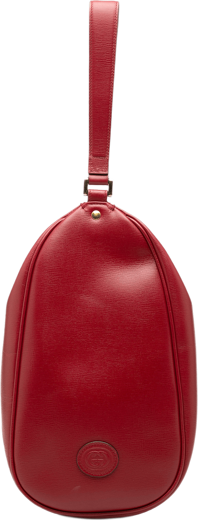 Gucci Calfskin Interlocking G Oval Clutch, från Luxclusif, i färgen röd.