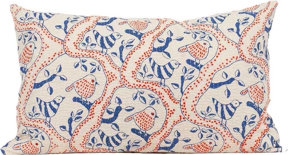 Kuddfodral KANTHA, från A World of Craft, i färgen Blå/Röd.