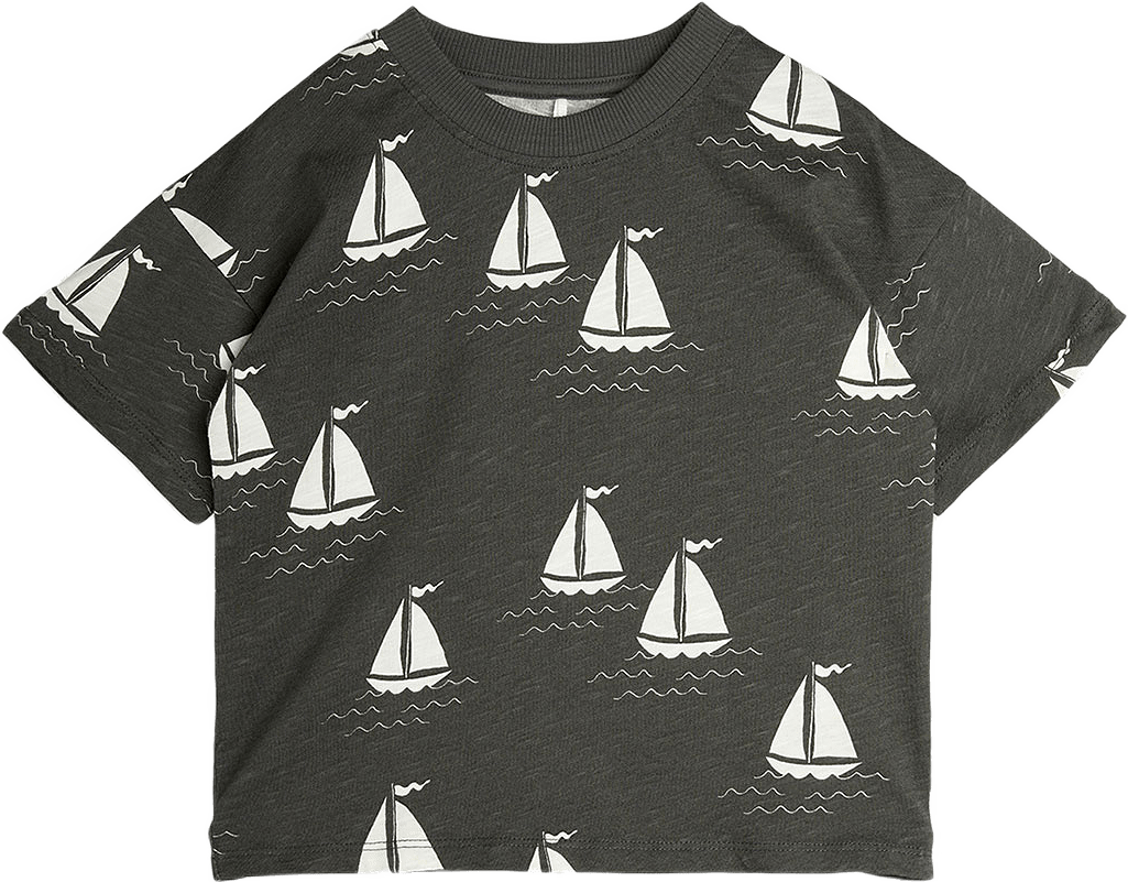 Sailing Boats T-Shirt, från Mini Rodini, i färgen Grey.