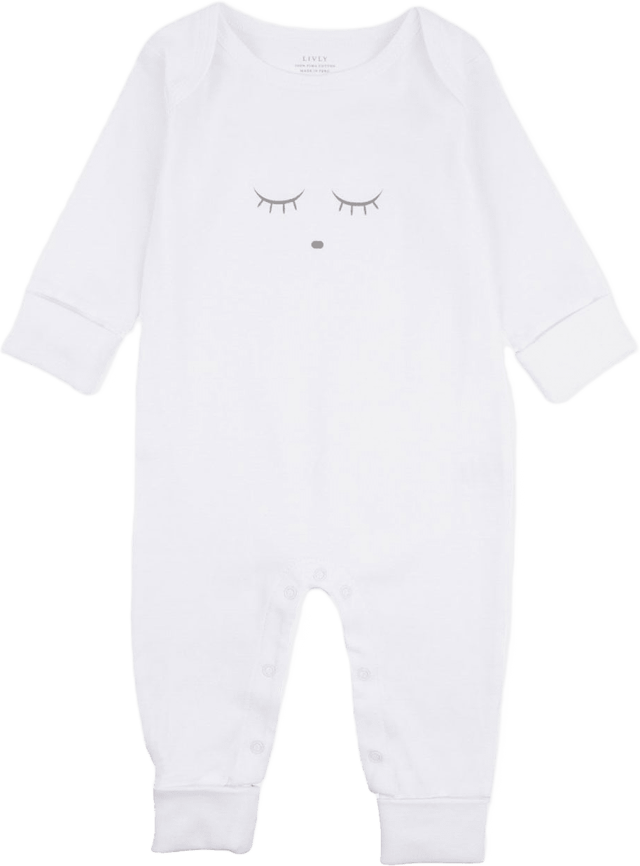 Coverall - Sleeping Cutie, från Livly, i färgen White.
