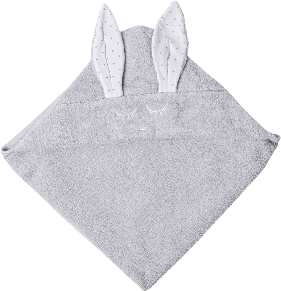 Handduk 68 cm - BUNNY, från Livly, i färgen Grey.