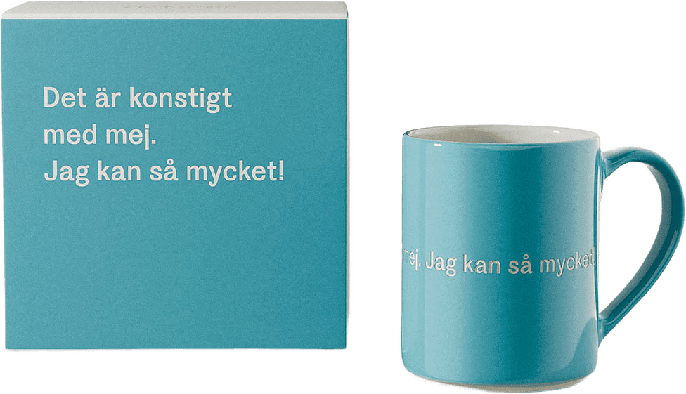 Mugg Det är konstigt med mig x Astrid Lindgren, från Design House Stockholm, i färgen Turqouise.