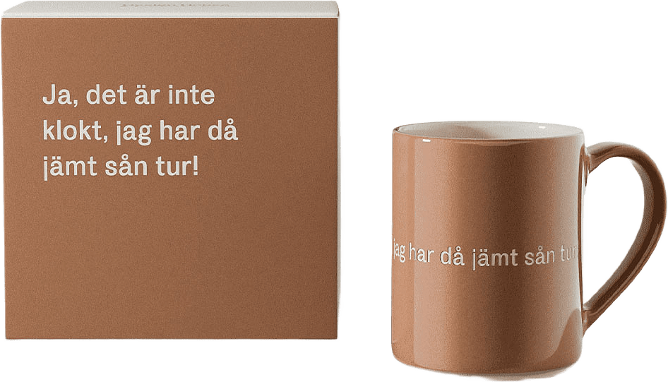 Astrid Lindgren Mugg - Ja, det är inte klokt. Jag har då jämt sån tur!, från Design House Stockholm, i färgen Brown.