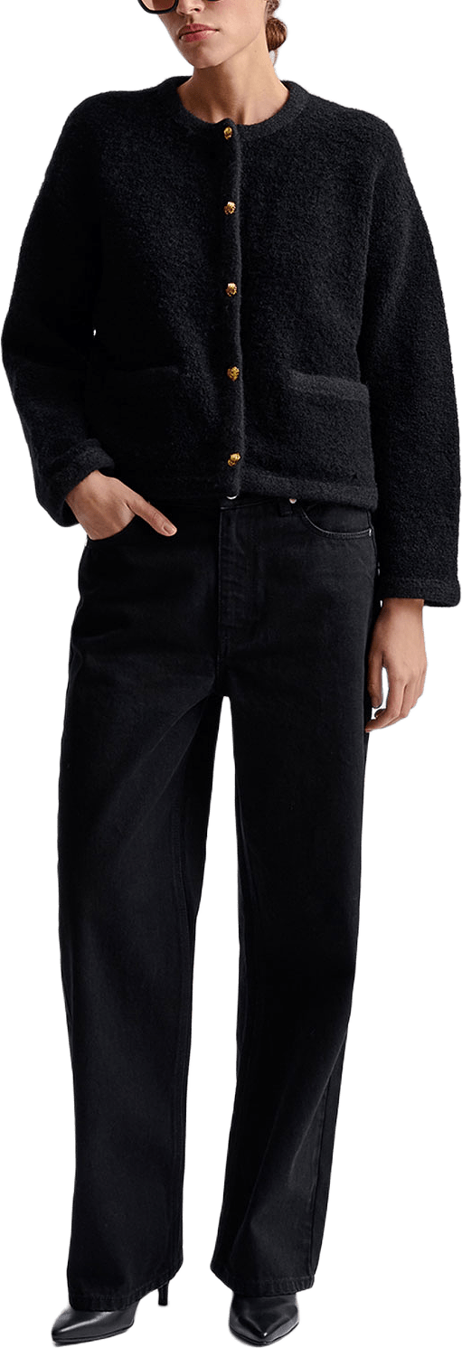 Cardigan i Ullmix, från Malina, i färgen Black.