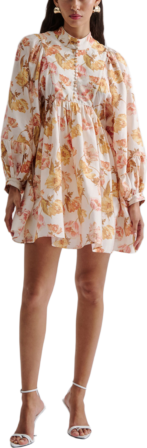 Tyra Mini Dress, från Malina, i färgen Cream Peony.