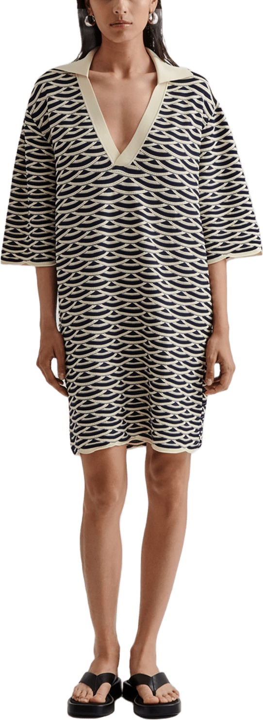 Thyme Mini Dress, från Malina, i färgen Dark Blue Multi.