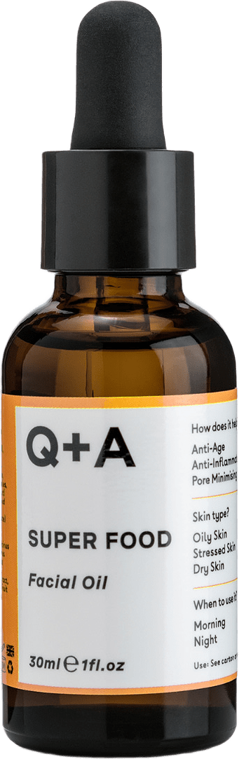 Super Food Facial Oil, från Q+A, i färgen Orange.