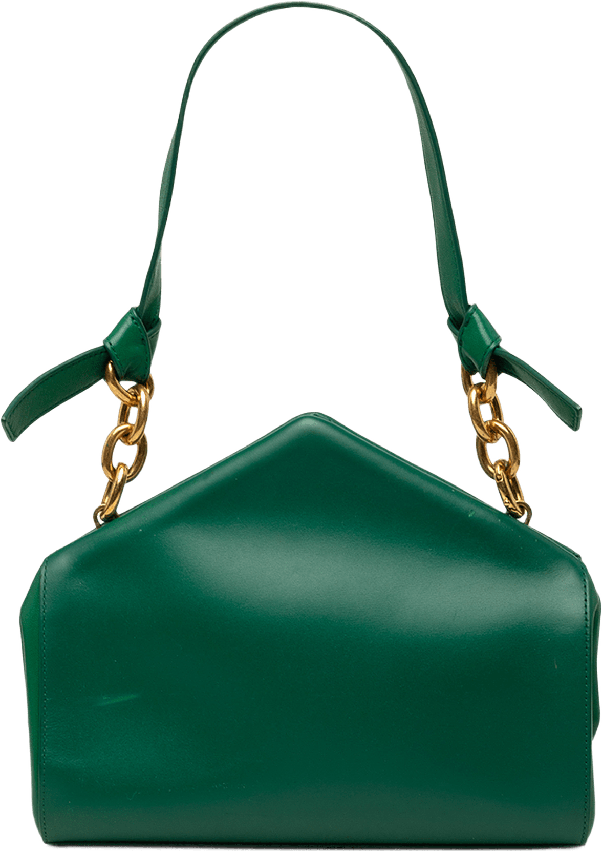 Bottega Veneta Calfskin The Tip Shoulder Bag, från Luxclusif, i färgen grön.