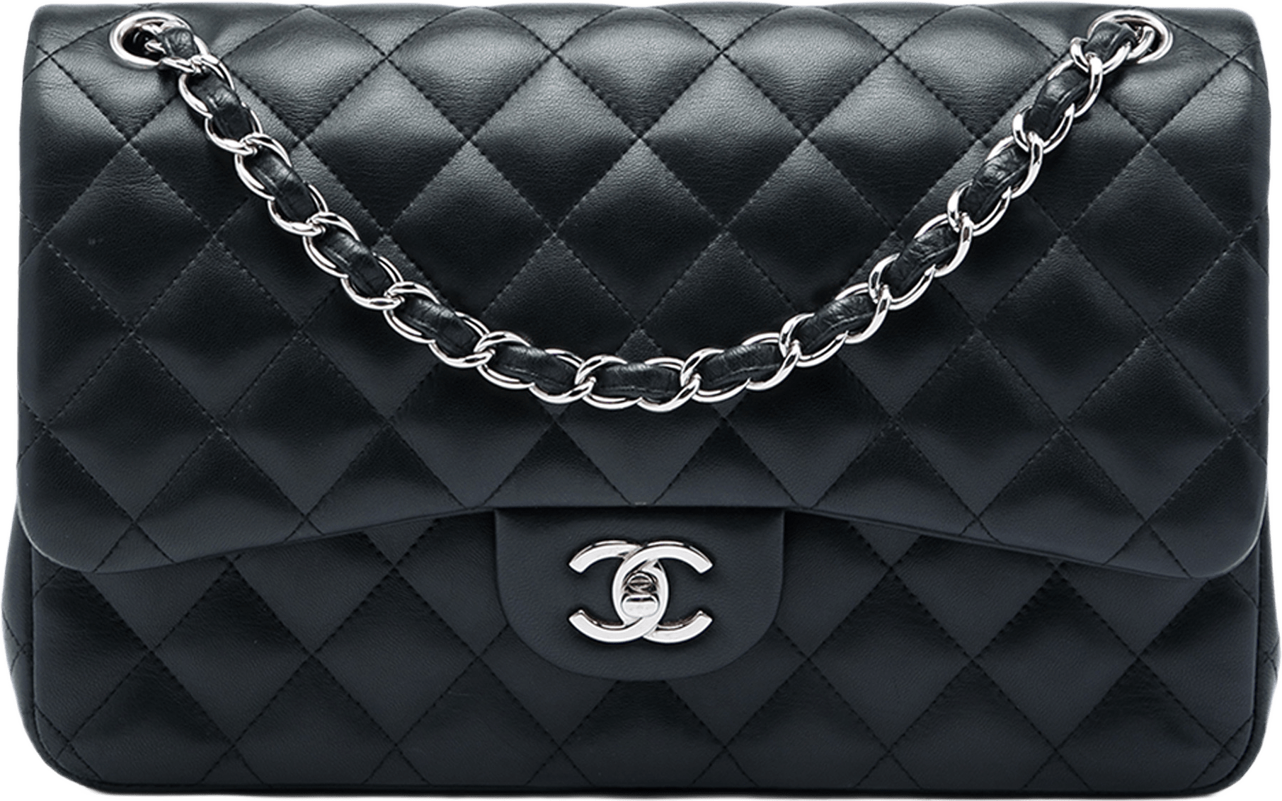Chanel Jumbo Classic Lambskin Double Flap, från Luxclusif, i färgen svart.