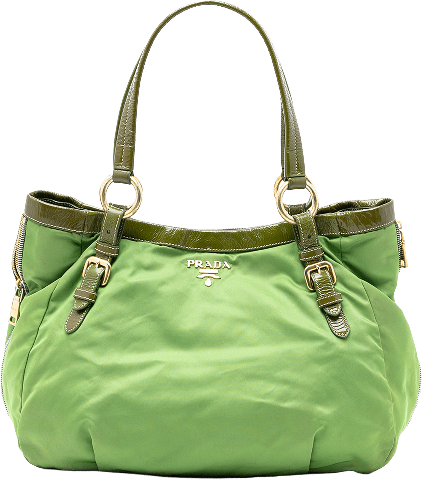 Prada Tessuto Side Zip Tote, från Luxclusif, i färgen light green.