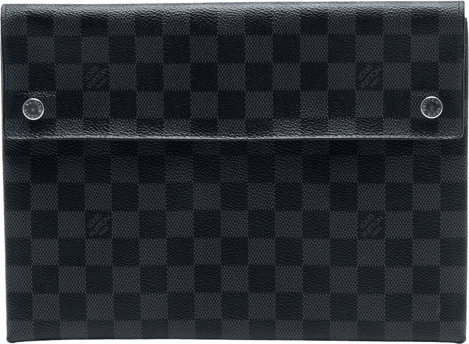 Louis Vuitton Damier Graphite Alpha Pochette Gm, från Luxclusif, i färgen black.