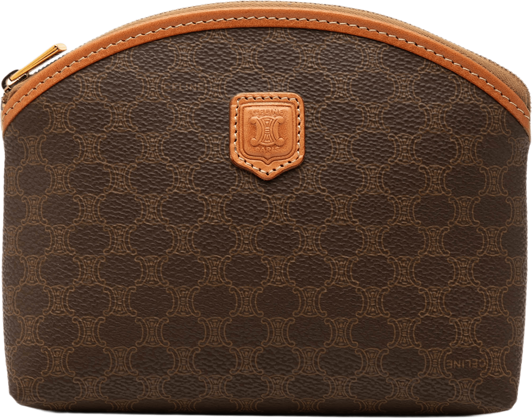 Celine Macadam Coated Canvas Pouch, från Luxclusif, i färgen brun.