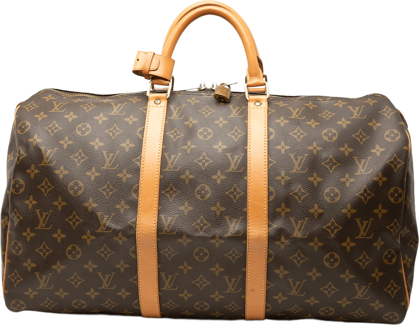 Louis Vuitton Monogram Keepall 50, från Luxclusif, i färgen brun.