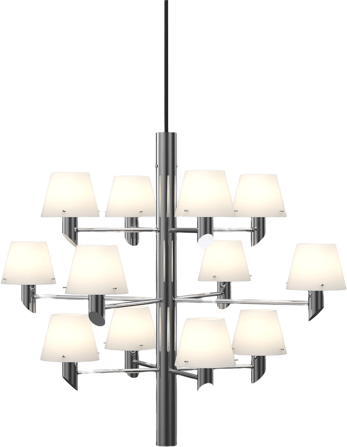 Krona Gil 12, från Herstal, i färgen krom/opal glas.