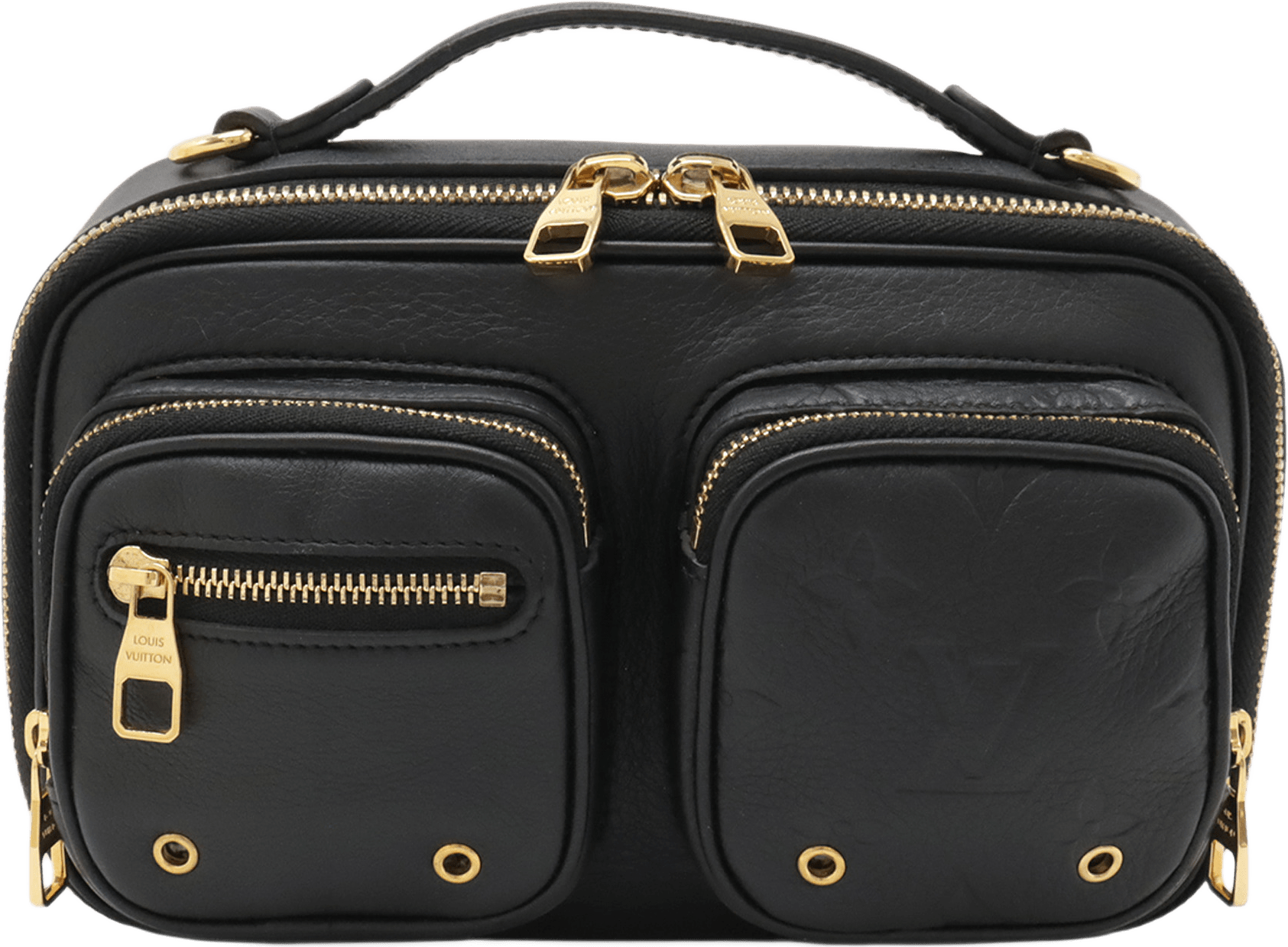 Louis Vuitton Monogram Empreinte Utility Satchel, från Luxclusif, i färgen svart.