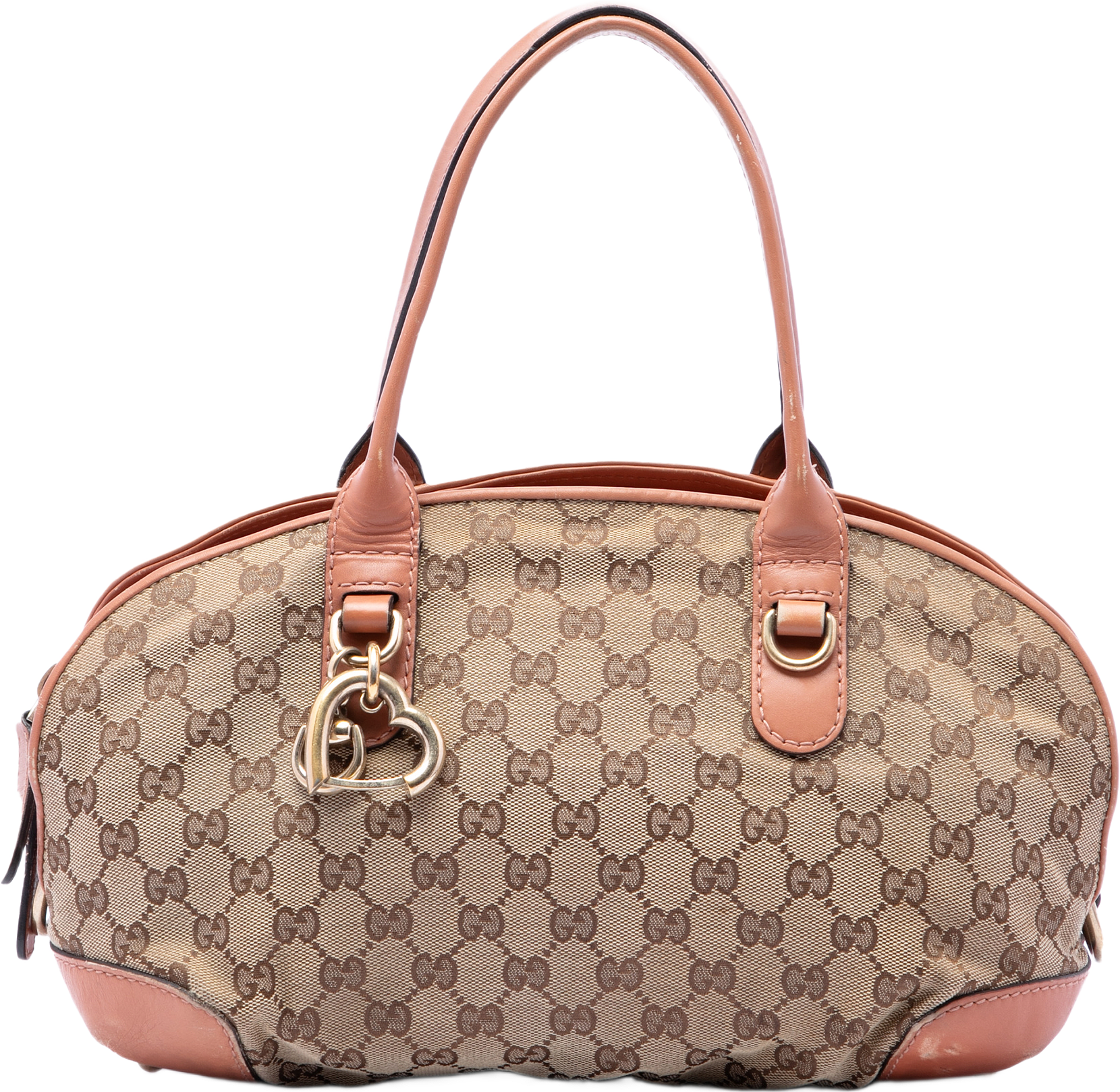 Gucci Gg Canvas Heart Bit Satchel, från Luxclusif, i färgen beige.