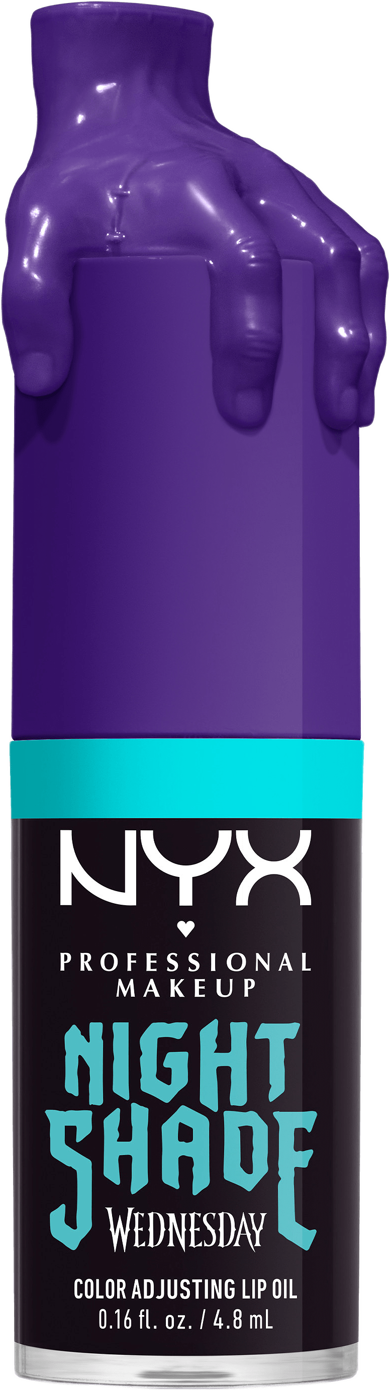 Wednesday Mystery Lip Oil, från NYX Professional Makeup, i färgen Nightshade.