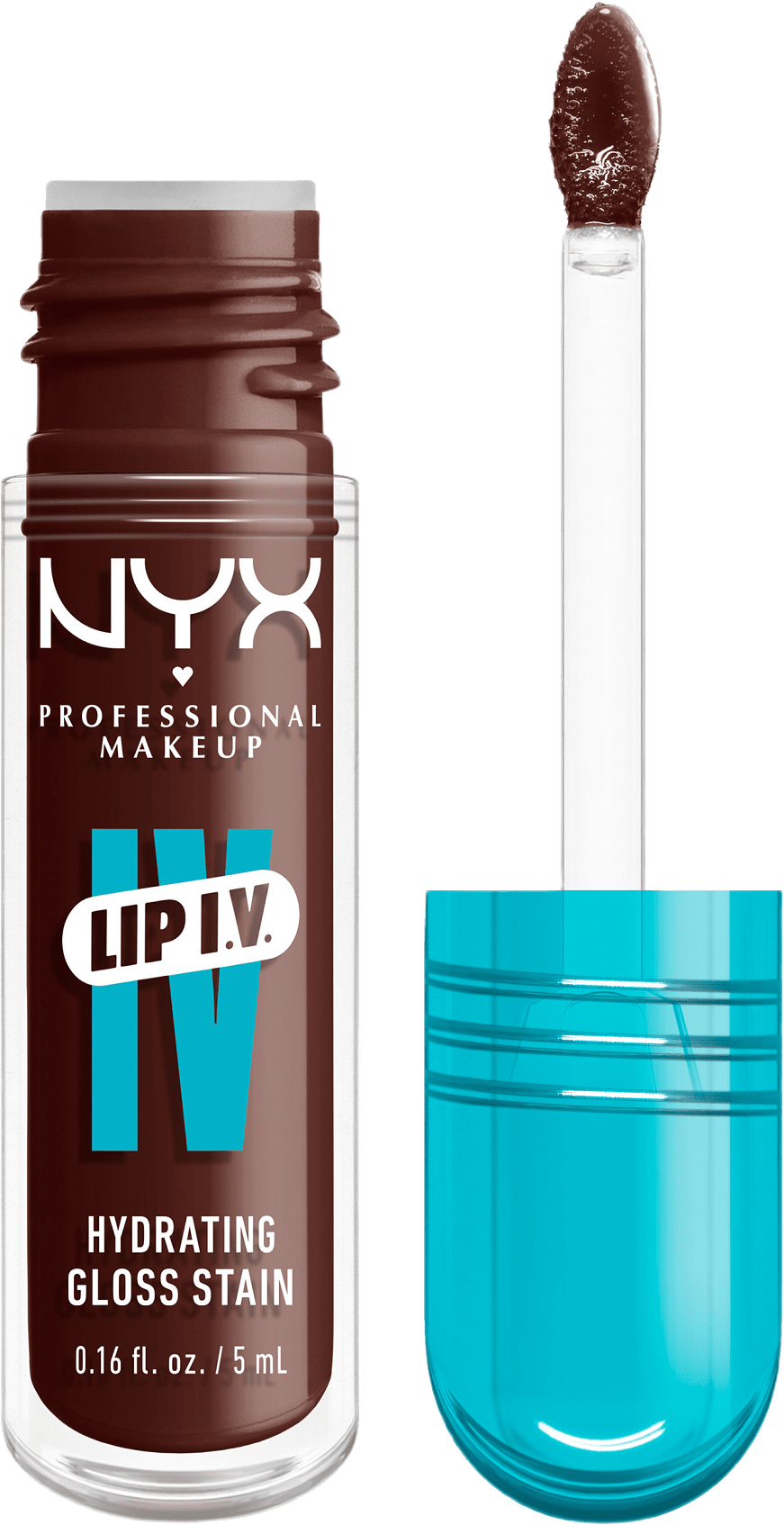 Lip I.V. Läppglans, från NYX Professional Makeup, i färgen Mocha Me Wet.