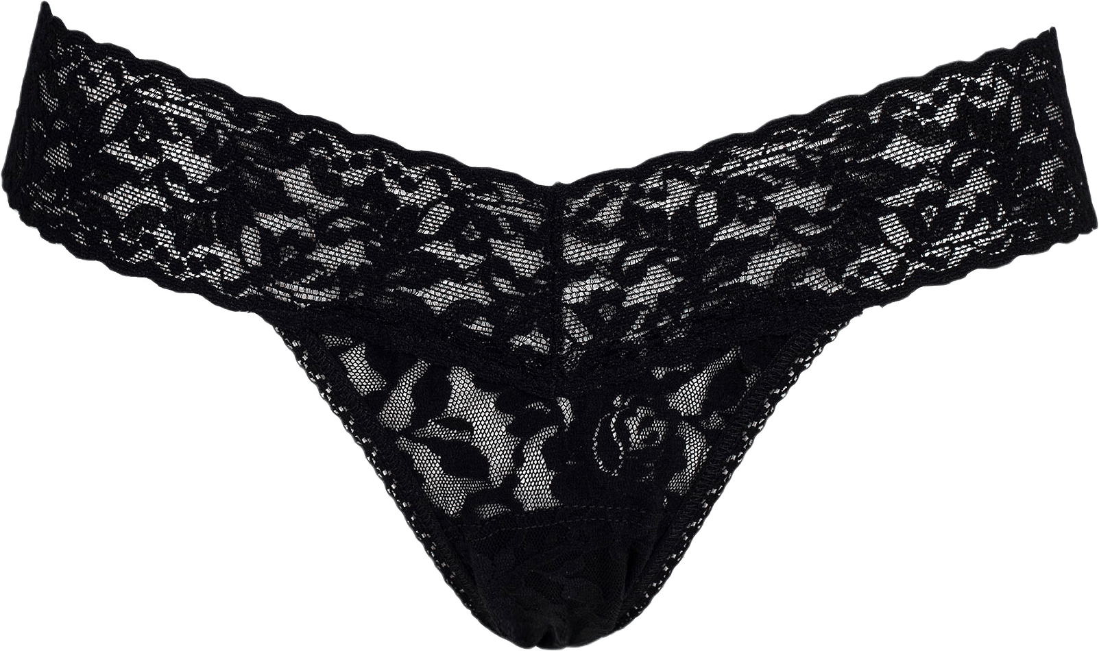 Signature Lace Low Rise Thong, One Size, från Hanky Panky, i färgen Black.