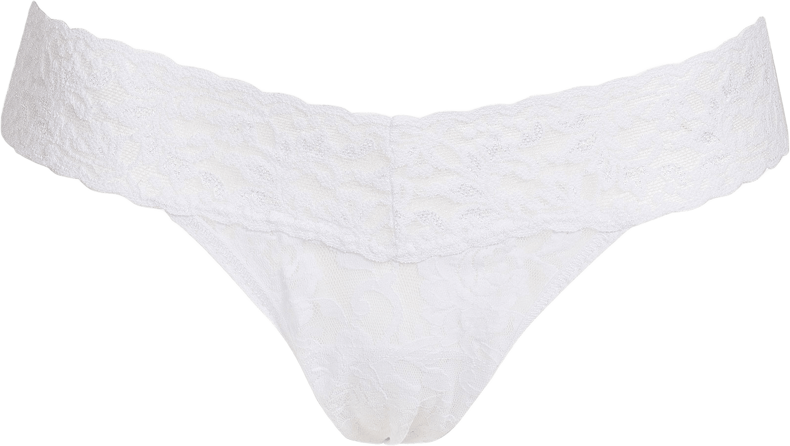 Signature Lace Low Rise Thong, One Size, från Hanky Panky, i färgen White.