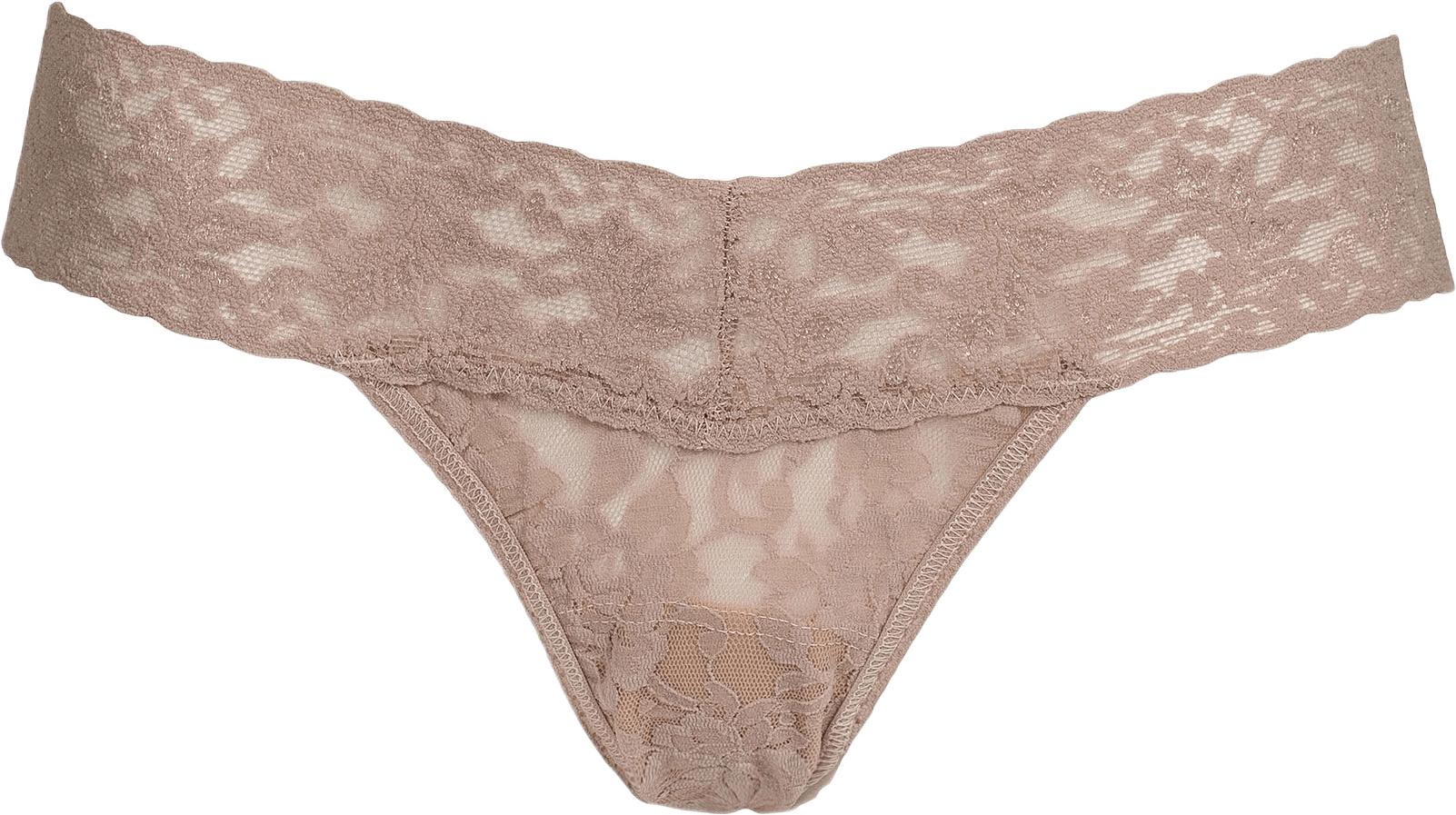 Signature Lace Low Rise Thong, One Size, från Hanky Panky, i färgen Skin.