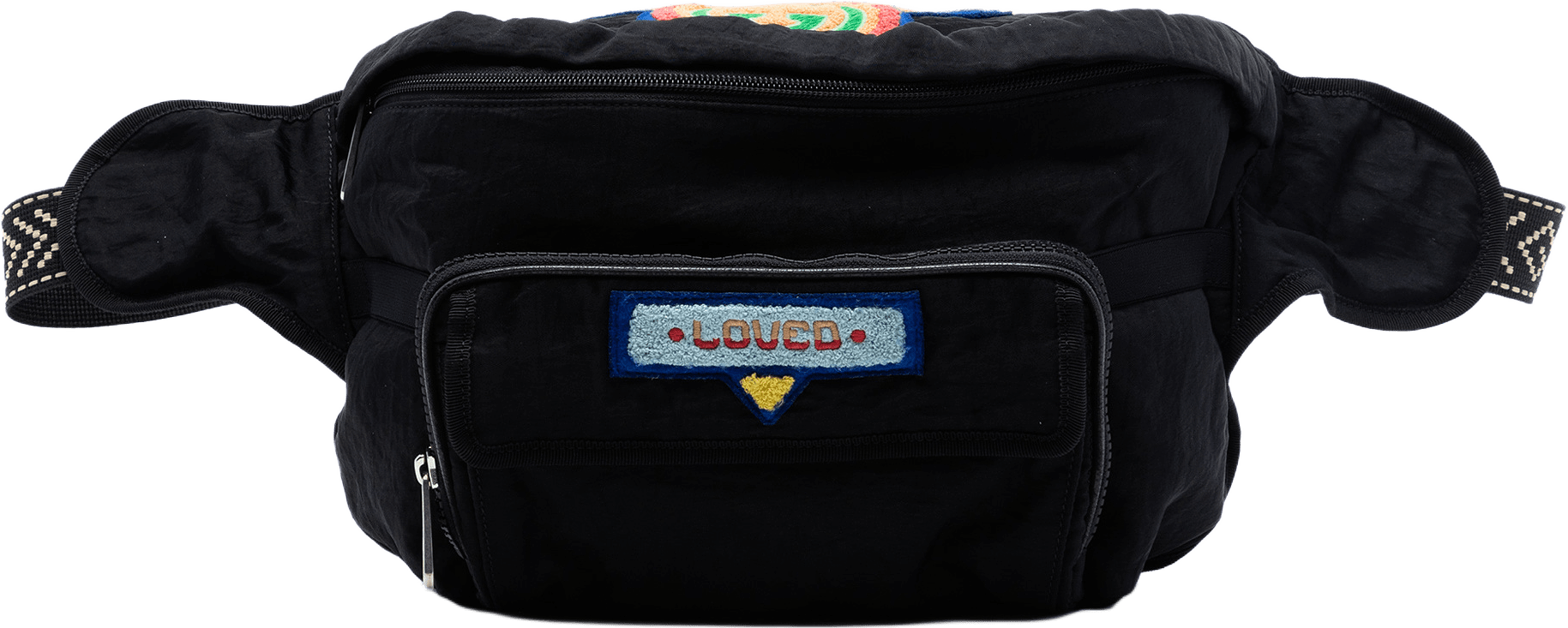 Gucci Nylon 80s Patch Convertible Belt Bag, från Luxclusif, i färgen black.