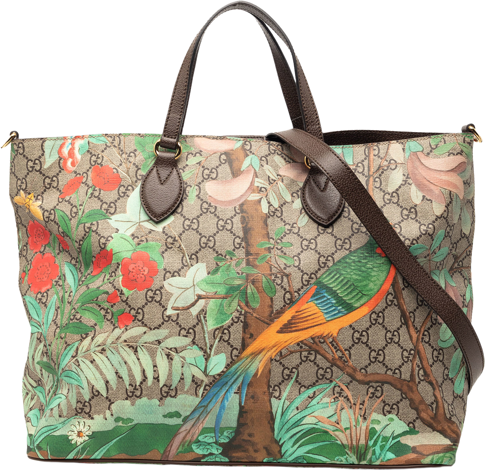 Gucci Medium Gg Supreme Tian Convertible Soft Tote, från Luxclusif, i färgen beige.