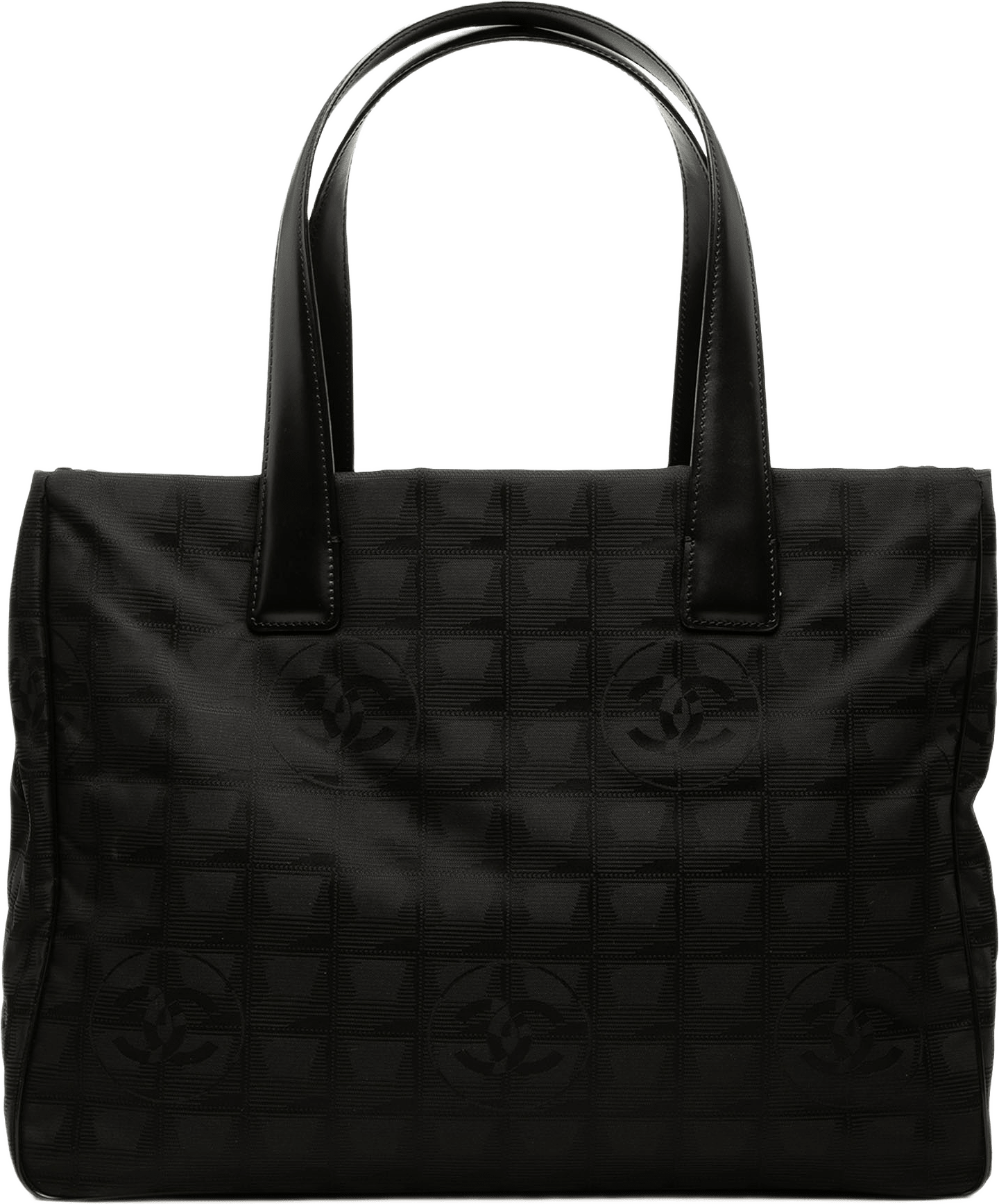 Chanel New Travel Line Nylon Tote, från Luxclusif, i färgen svart.
