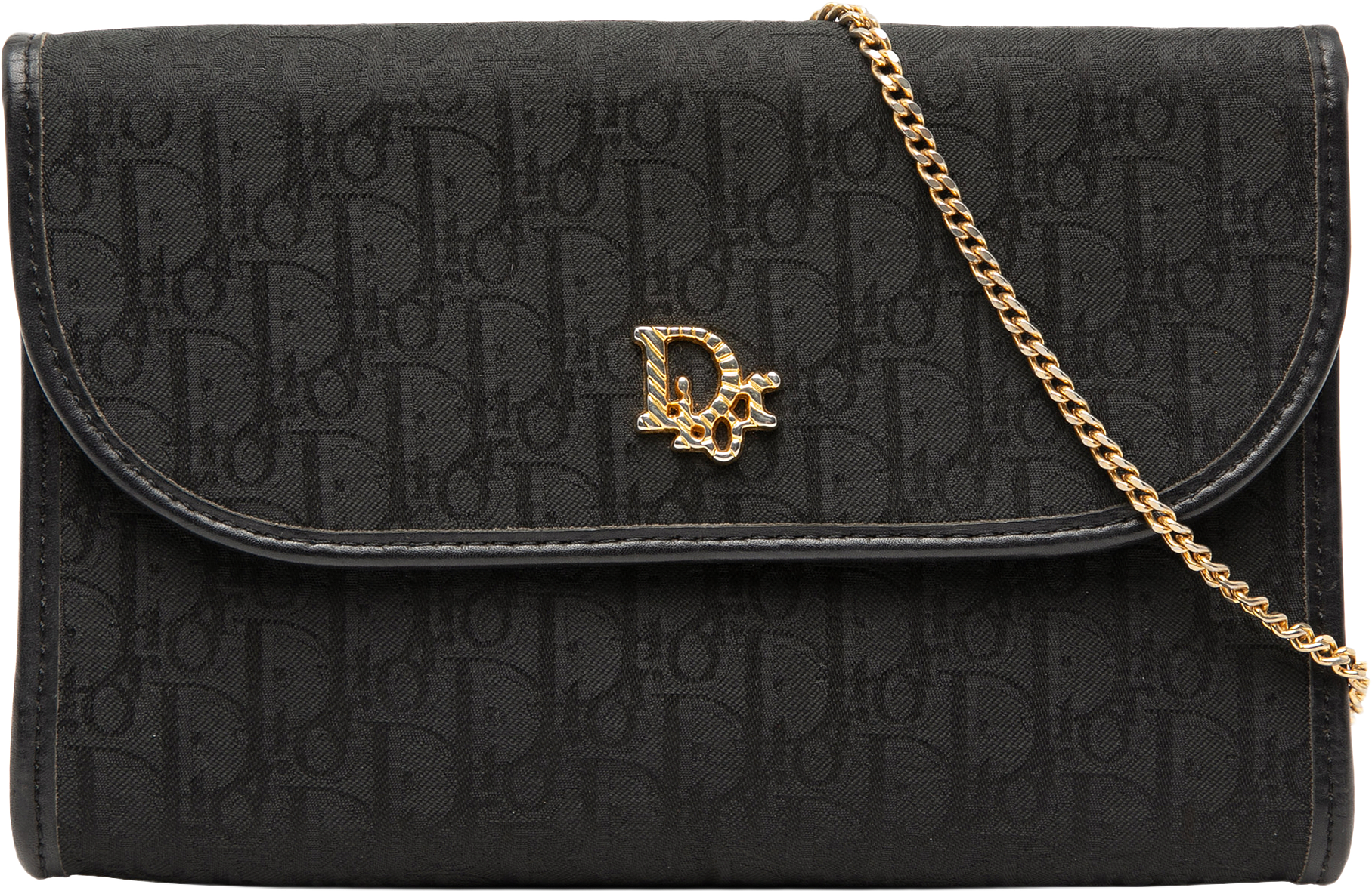 Dior Diorissimo Trotter Canvas Chain Crossbody, från Luxclusif, i färgen black.