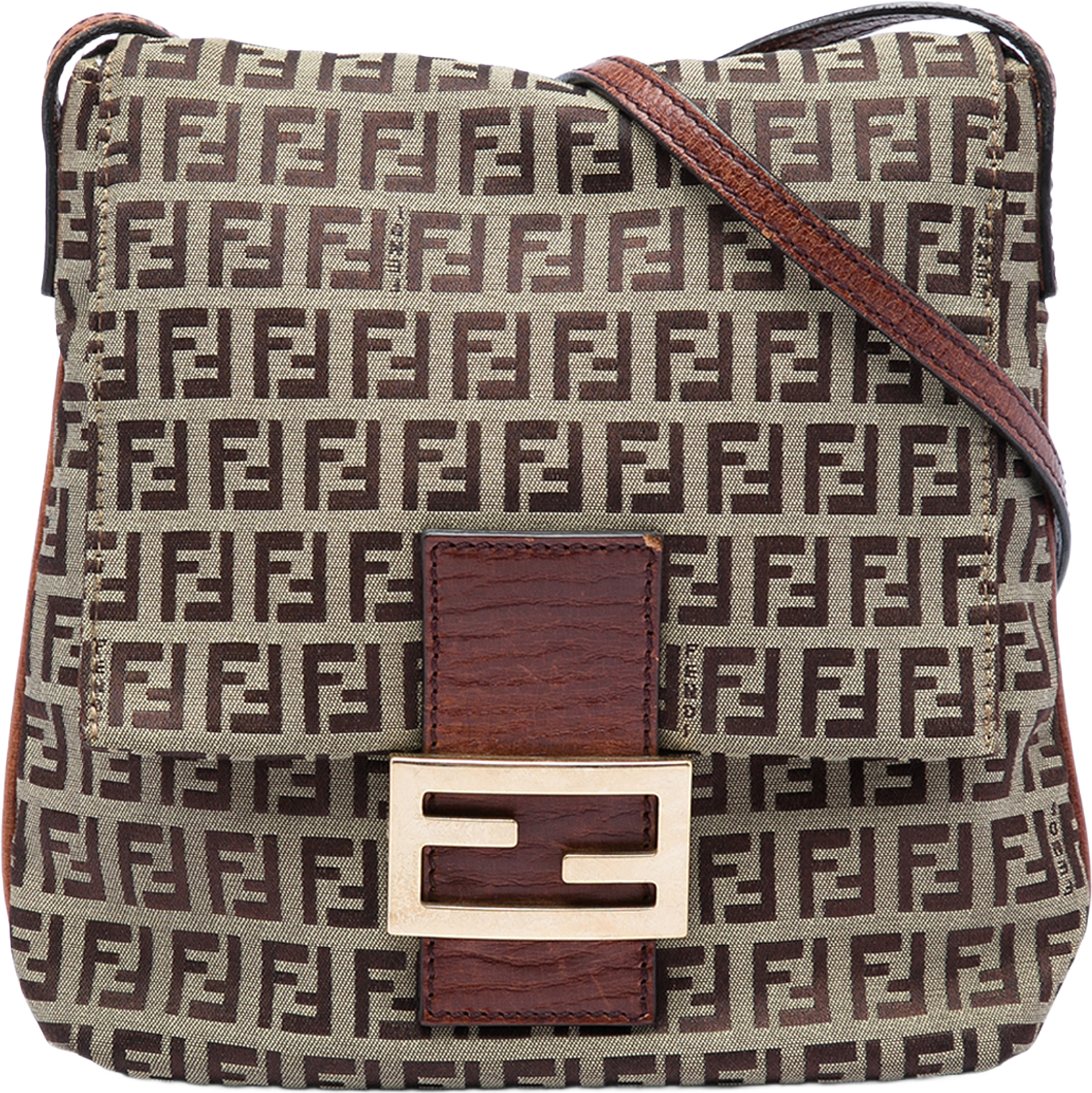 Fendi Zucchino Canvas Crossbody, från Luxclusif, i färgen brun.