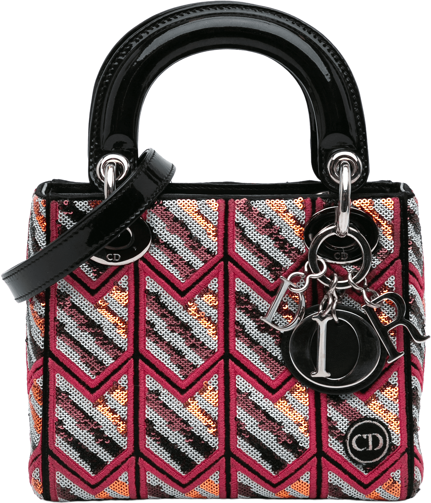 Dior Mini Patent Sequined Lady Dior