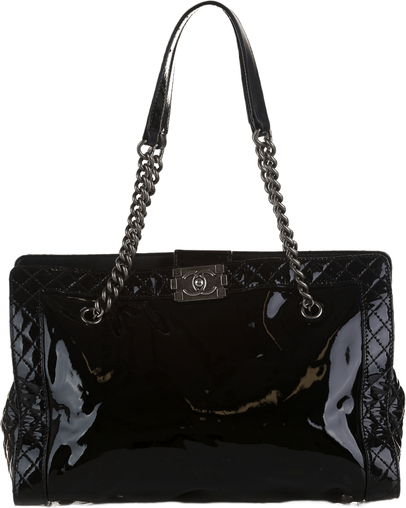 Chanel Patent Boy Reverso Shopping Tote