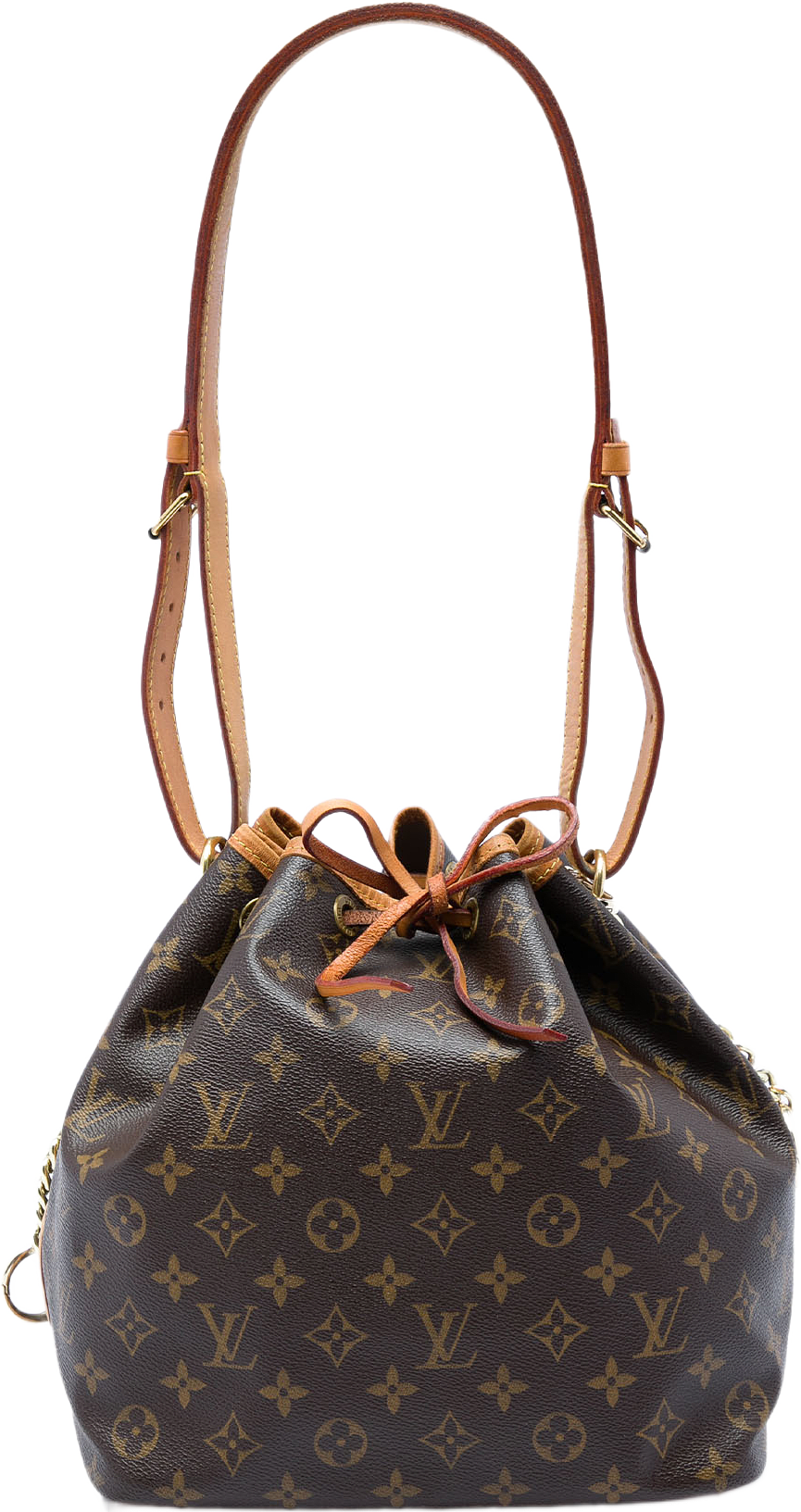 Louis Vuitton Monogram Petit Noe, från Luxclusif, i färgen brun.