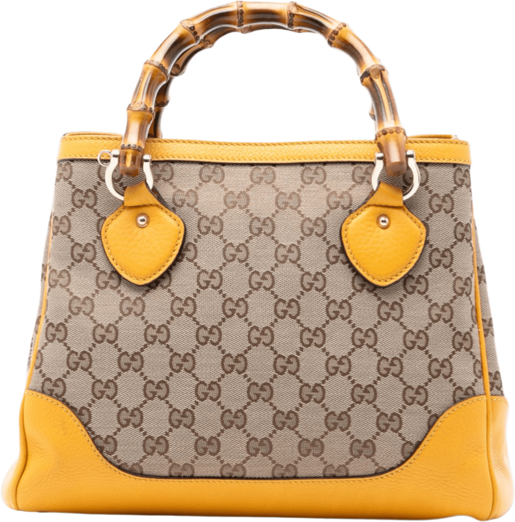 Gucci Small Gg Canvas Diana Bamboo Top Handle Tote, från Luxclusif, i färgen beige.