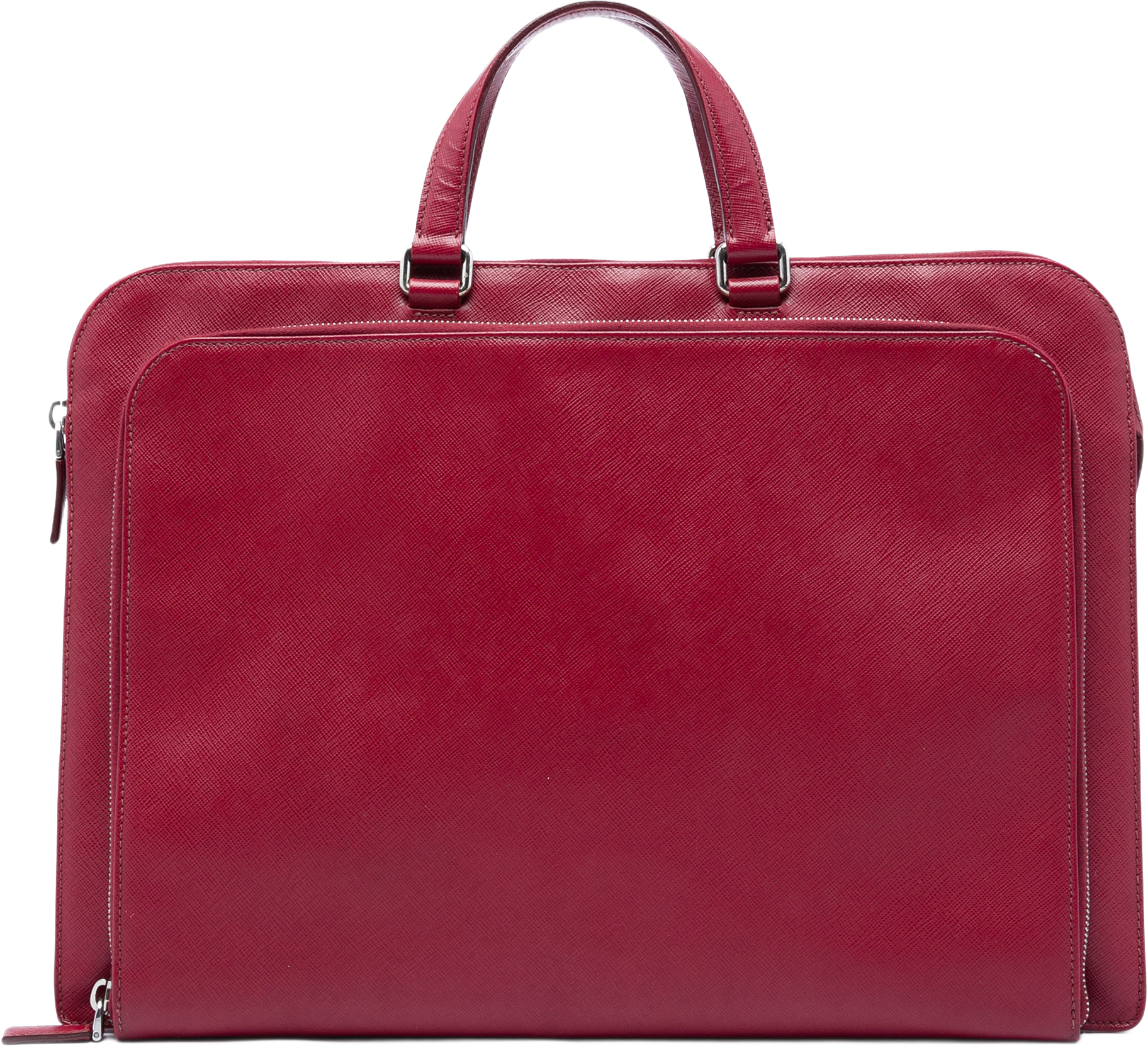 Prada Saffiano Business Bag, från Luxclusif, i färgen röd.