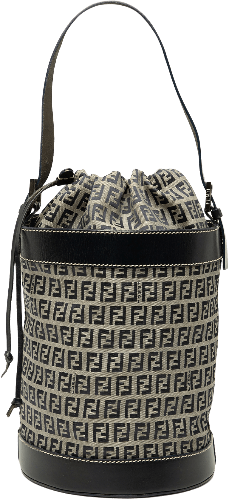 Fendi Zucchino Canvas Bucket Bag, från Luxclusif, i färgen gray.